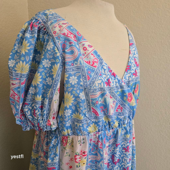 Celina Moon XL Blue Floral midi dress - Picture 4 of 7